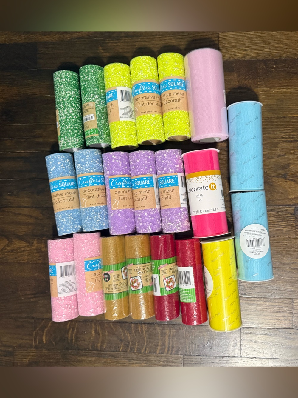 Lot Bundle of Assorted Decorative Craft Mesh & Tulle Rolls